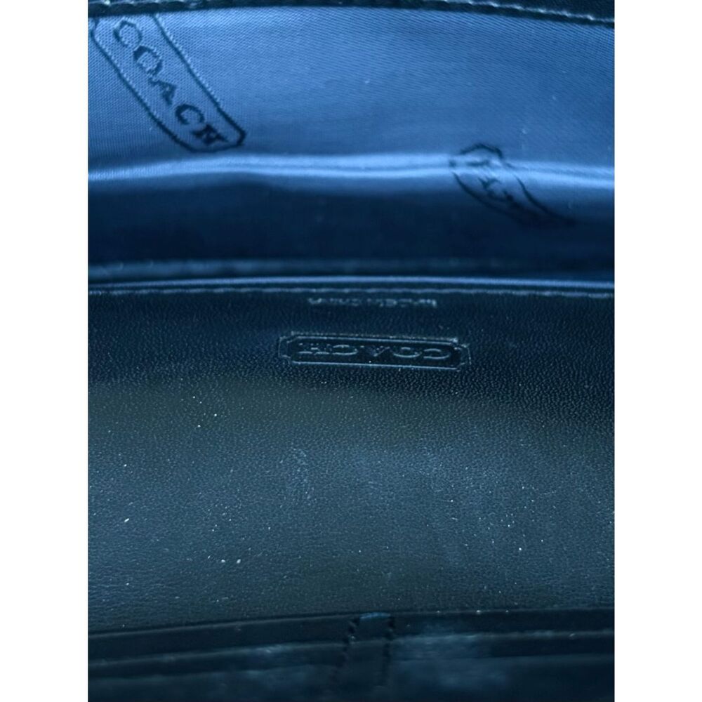 Coach Black Signature "CC" Continental Canvas/Leather Long Wallet Classic Preppy - Picture 6 of 8